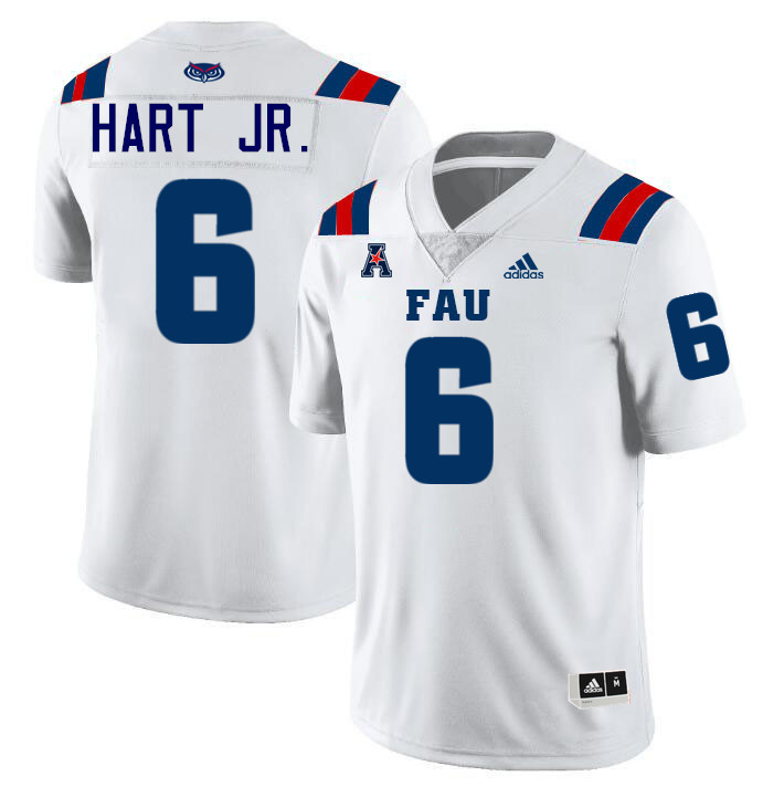 #6 Leon Hart Jr. FAU Jersey,Florida Atlantic Owls Football Jersey,Uniforms,Gears-White
